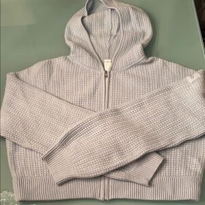 Brand new never worn ALO cashmere waffle zip front hoodie